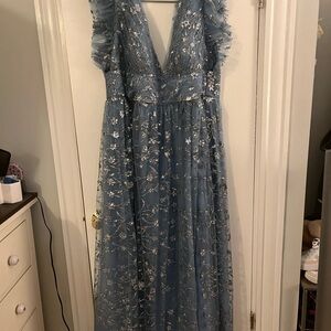 Steel Blue Wedding Guest/Party Gown